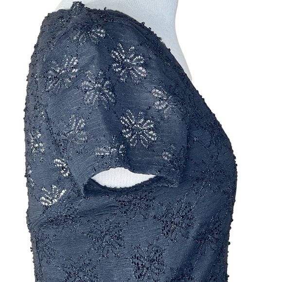 Free People Black Stretchy Lace Like Dress With Flower Design Fits Small… - Picture 9 of 15